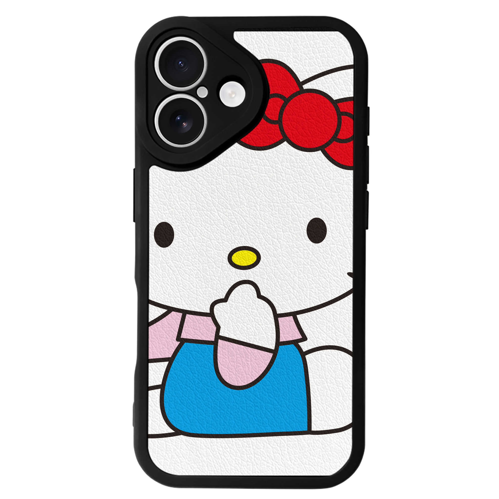 （画像用） Hello Kitty ハローキティ 【iPhone 16シリーズ対応】シリコンスマホケース（レザー調） 材質：シリコン
